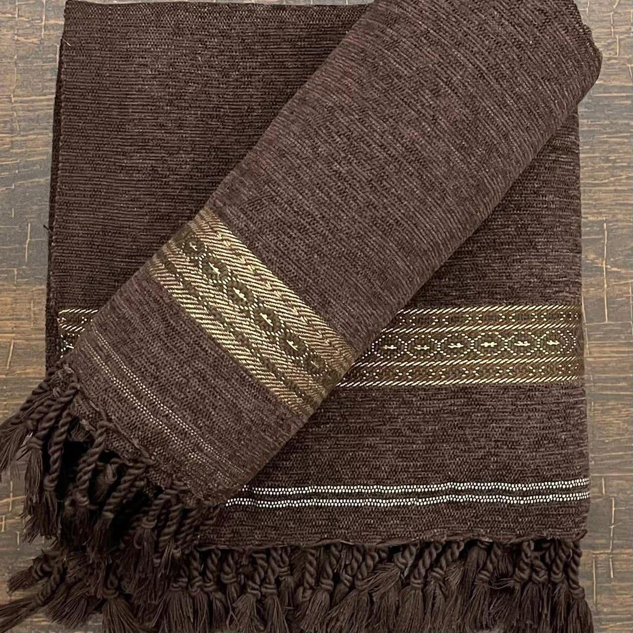 Winter Luxury Velvet Men’s Shawl – 2-Side Tassels & Patti Bodar Work | Premium Quality - Image 6