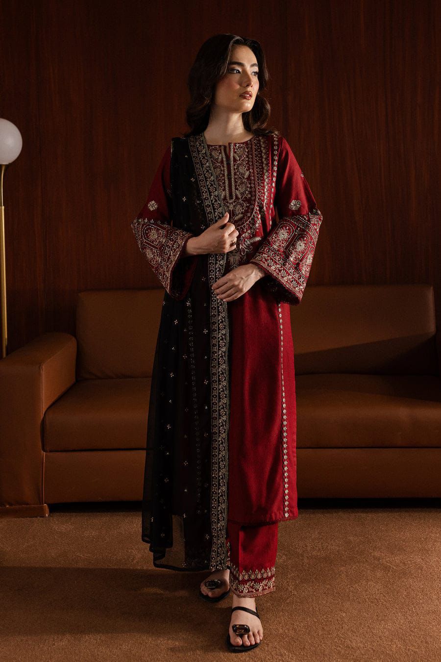 Lalazar Most Demanding Edition – 3PCS Unstitched Dhank Suit with Heavy Embroidery - Image 5