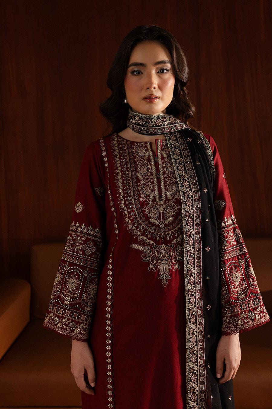 Lalazar Most Demanding Edition – 3PCS Unstitched Dhank Suit with Heavy Embroidery - Image 7